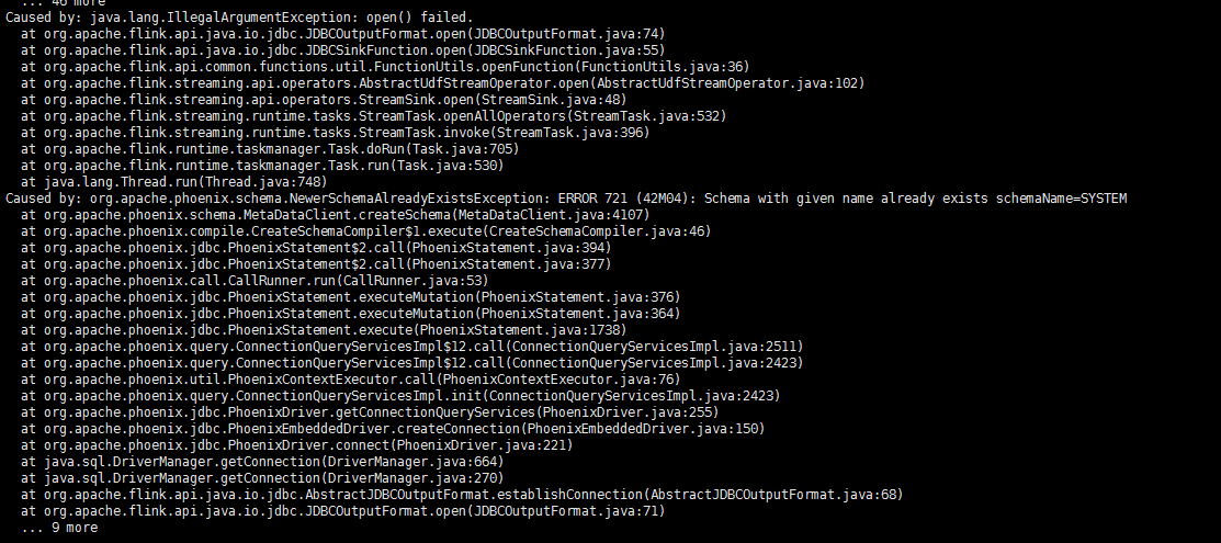 flink写入phoenix报错 schemawithgivennamealreadyexistsschemaname system 高矮 csdn博客
