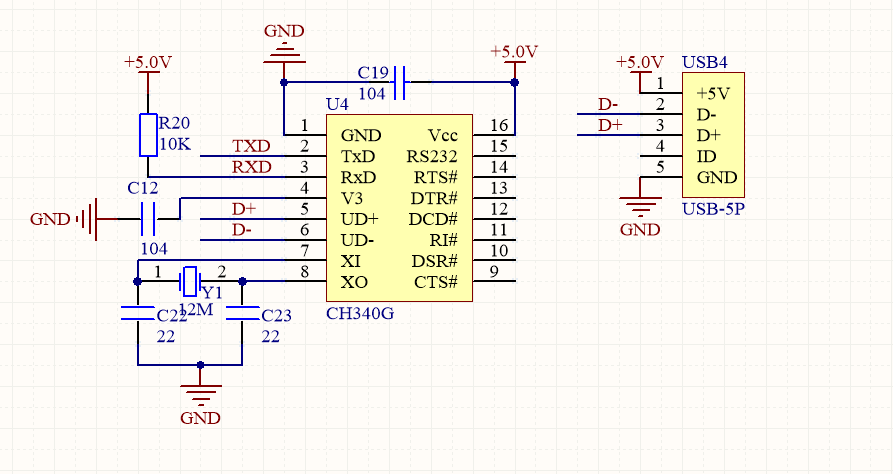 usb转ttl原理图ch340g图片