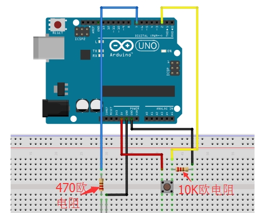 Arduino UNO 使用按钮控制LED-接线图_aduninou接线-CSDN博客
