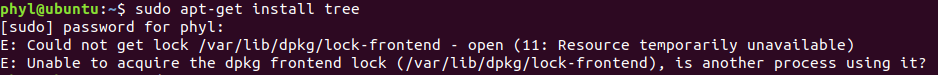 sudo apt-get install tree