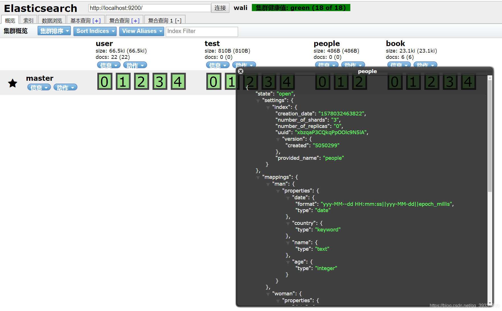 elasticsearch-head展示