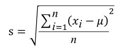 总体标准差计算公式