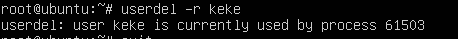 userdel:user XXX is currently used by process xxx解决