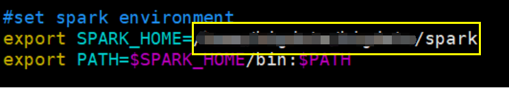 黄色框中的信息是你的本地spark安装包解压位置