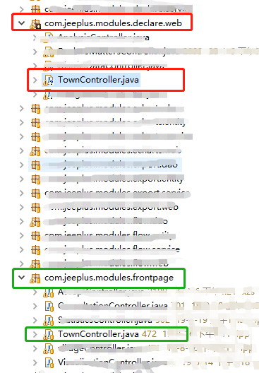 Annotation-specified bean name 'xxxController' for bean class  conflicts with existing