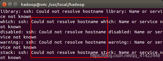 启动Hadoop时的异常提示启动Hadoop时的异常提示