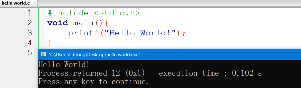 codeblocks hello world not working