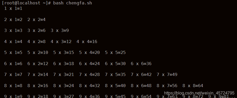 Shell脚本之九九乘法表 Changz丶的博客 Csdn博客