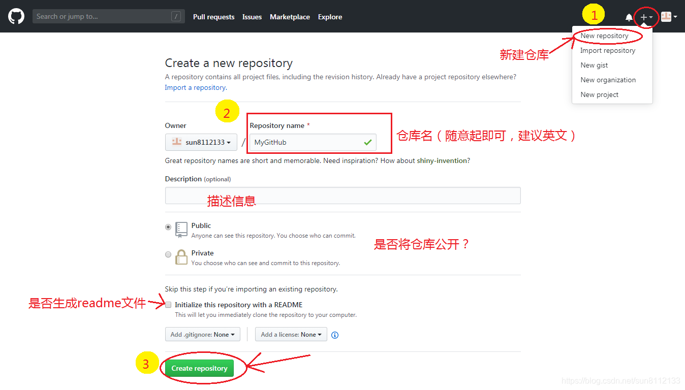 3GitHub创建仓库