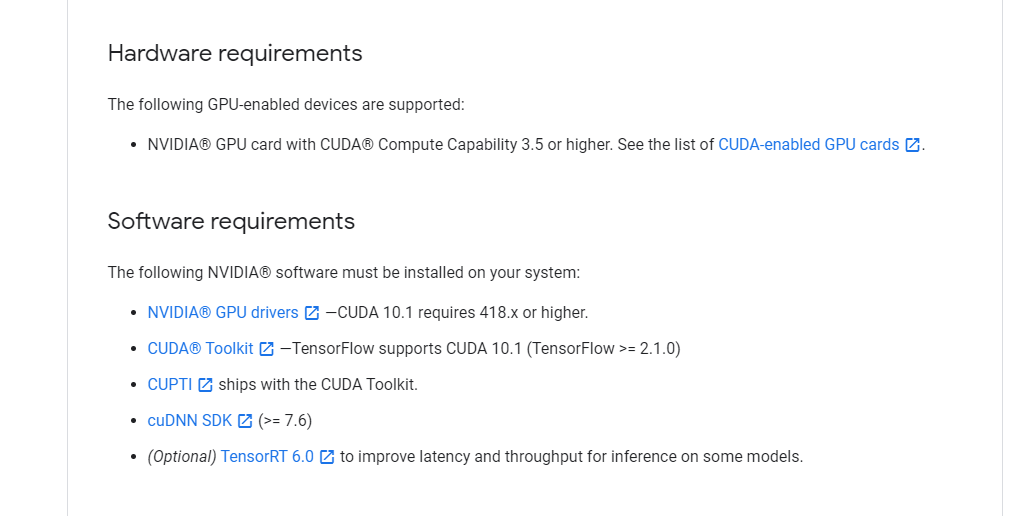 Tensorflow2.1 GPU