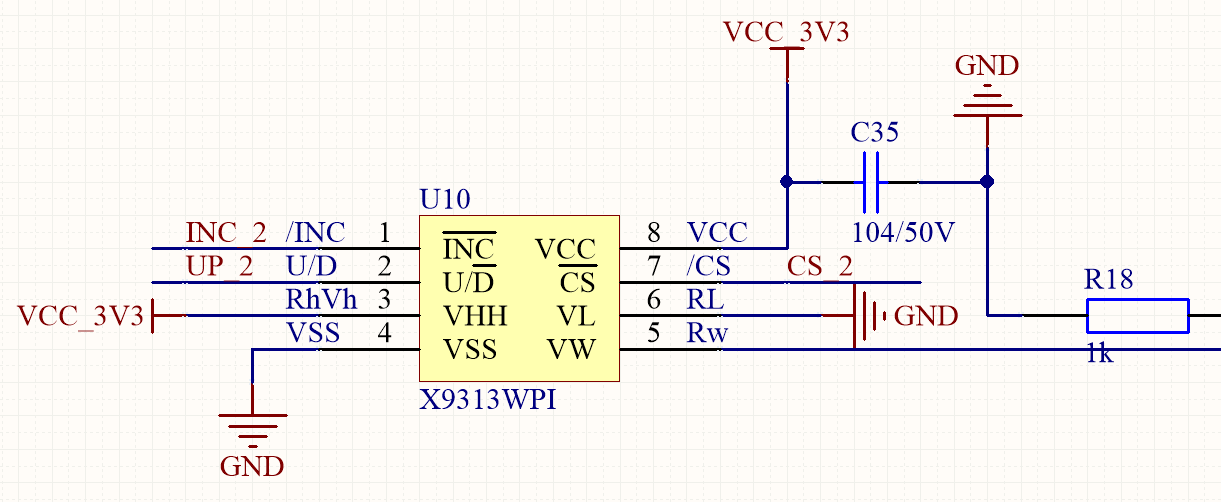 X9313芯片管脚连接图