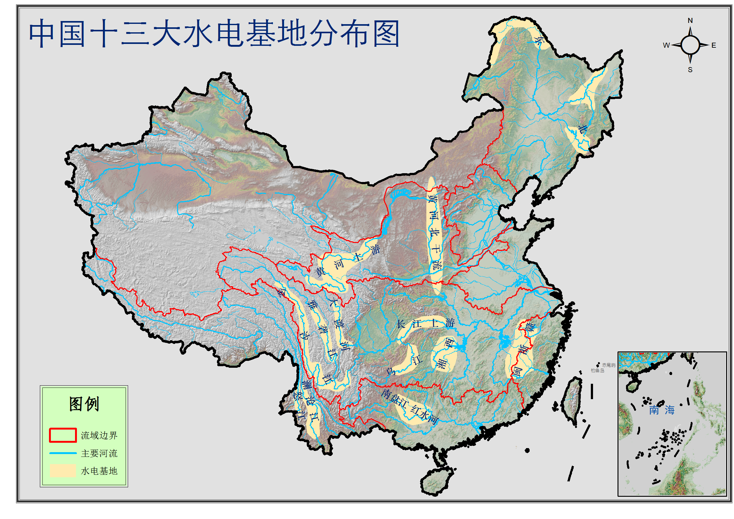 中国水能分布图图片