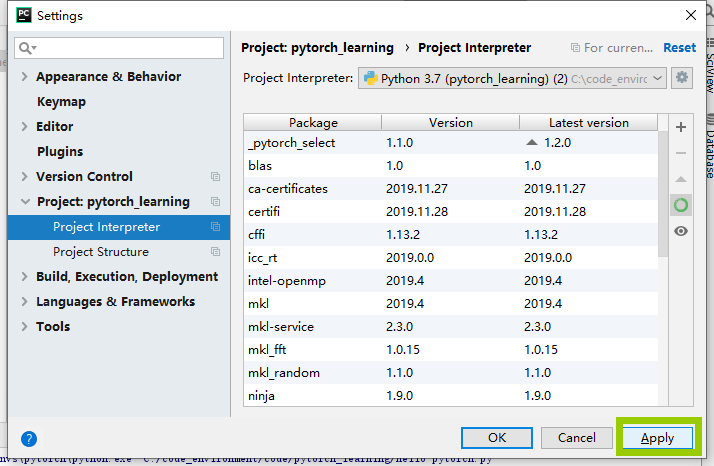 pytorch安装 win10 cpu pycharm测试