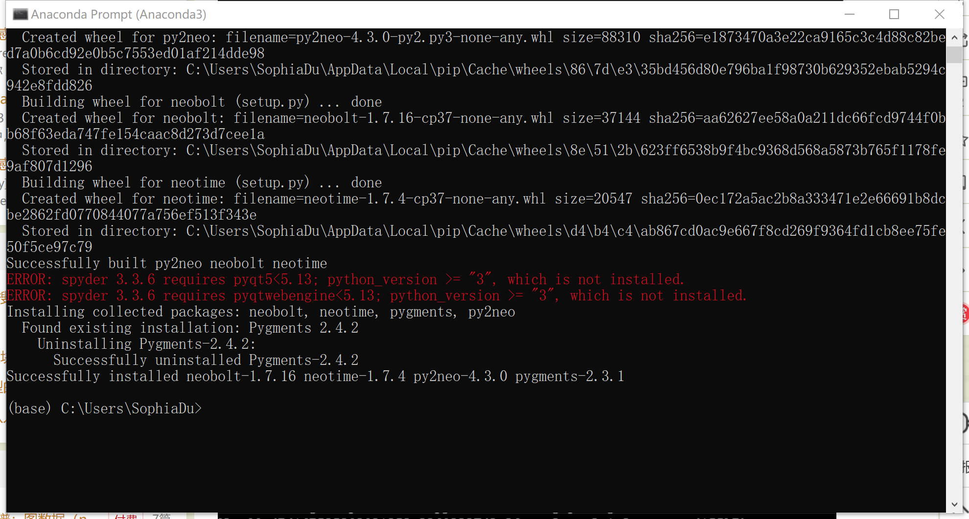 anaconda prompt中pip install py2neo错误记录_requirement py2neo==4.3.0 (from