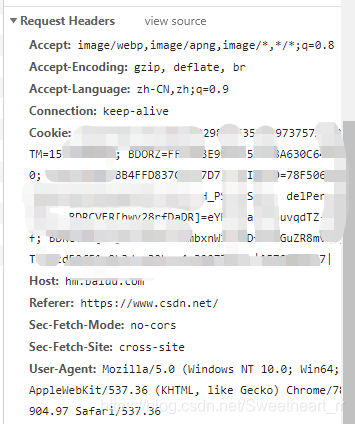 在Chrome的Network中查看请求头