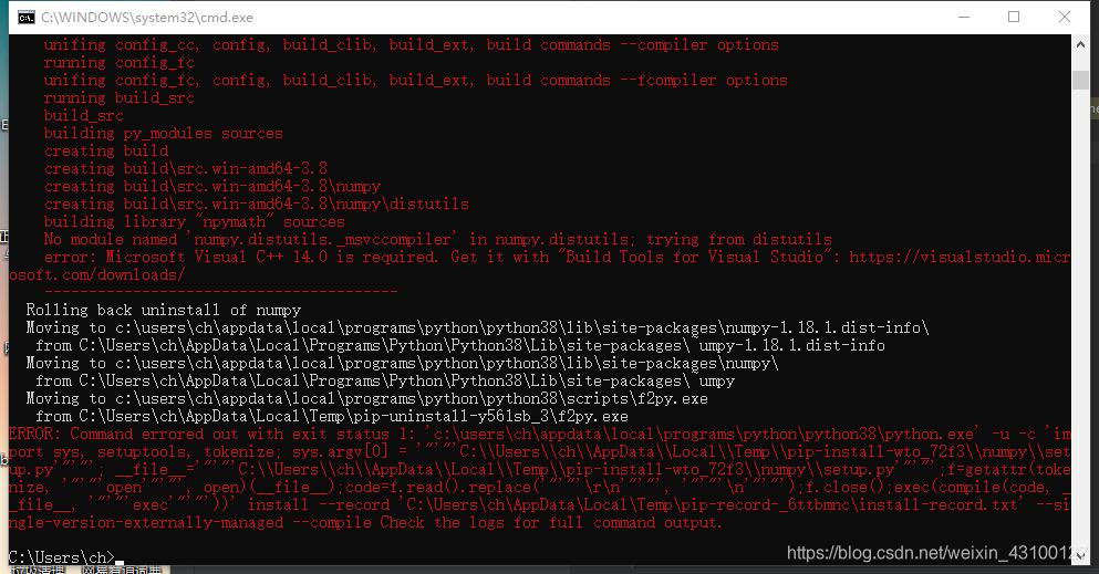 Mxnet Running Setup Py Install For Numpy Error ERROR Command E