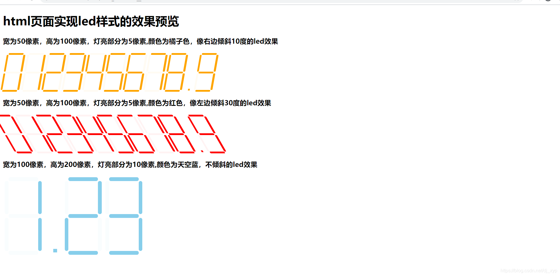 html前端实现led样式数字的效果(数码管效果展示数据)_网页led数字代码-CSDN博客