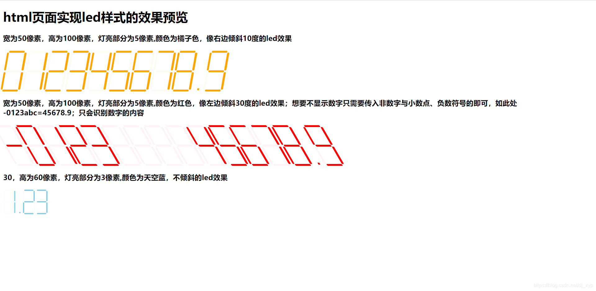 html前端实现led样式数字的效果(数码管效果展示数据)_网页led数字代码-CSDN博客