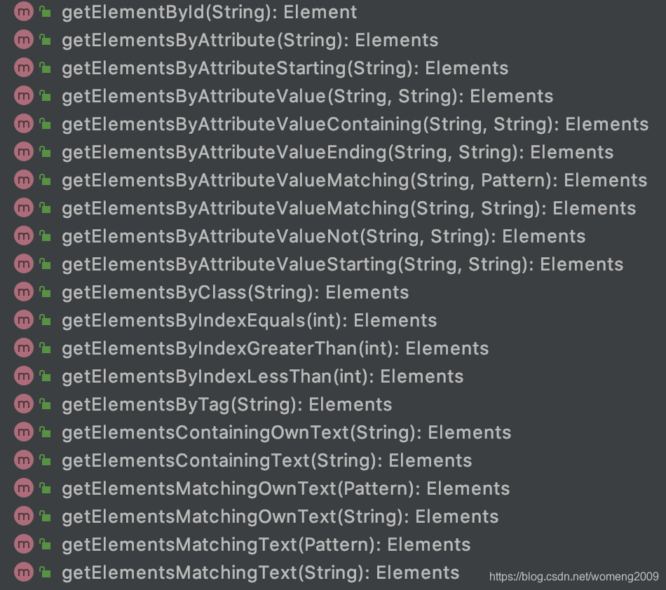 Method list Screenshot