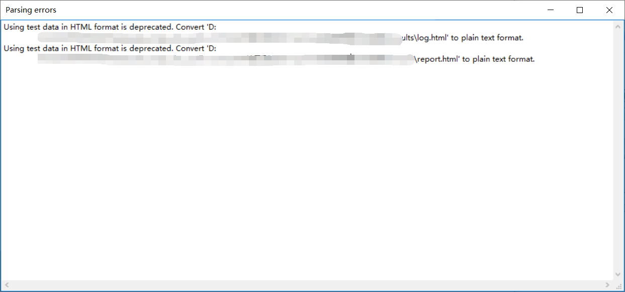 RIDE 打开报错：Using test data in HTML format is deprecated