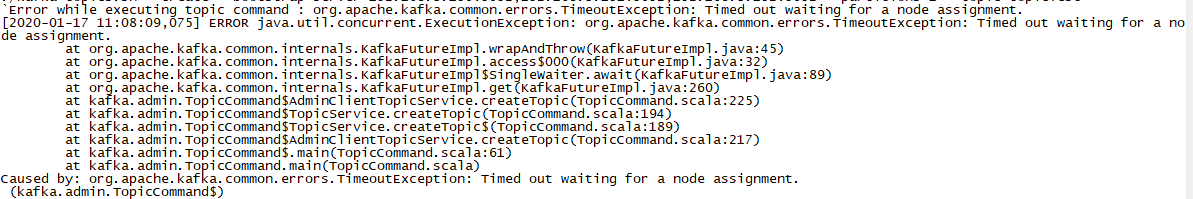 timeout waiting for node assignment kafka