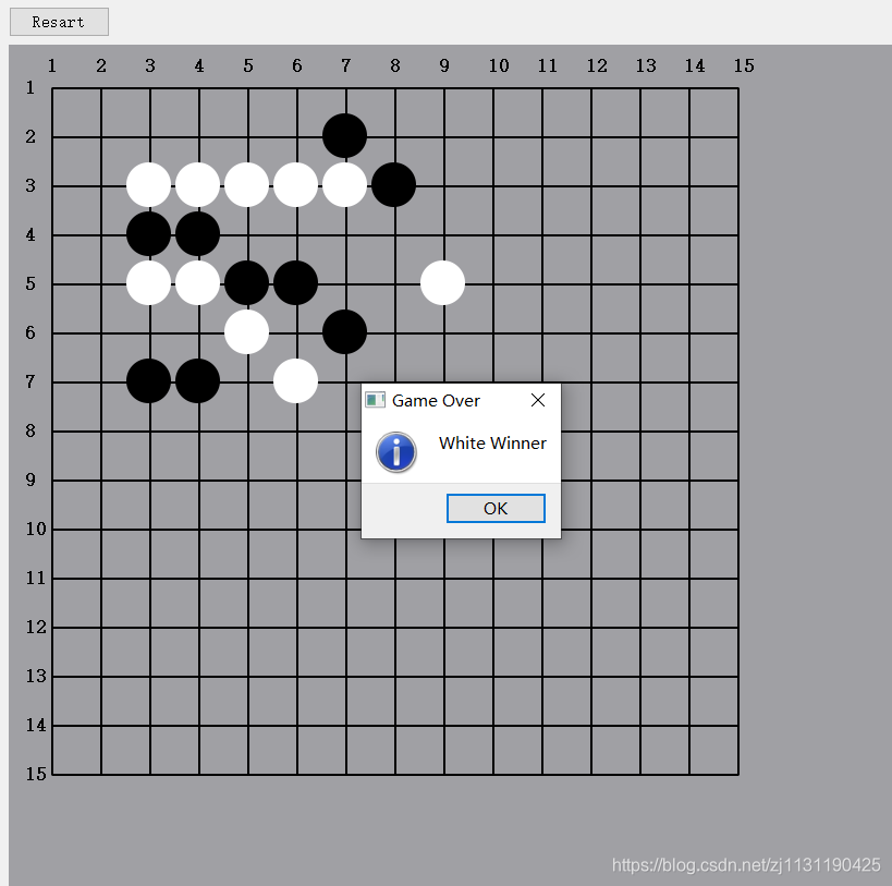 Qt 学习笔记（5）绘图   五子棋游戏