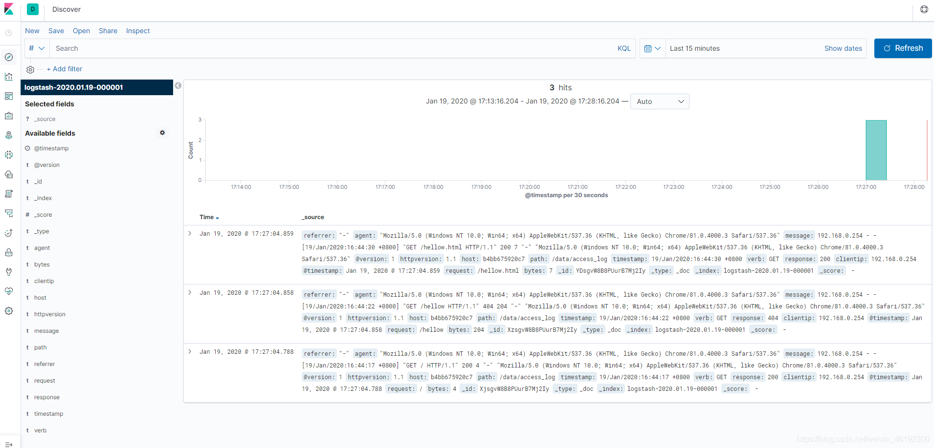 Docker之ELK收集分析apache日志（4）