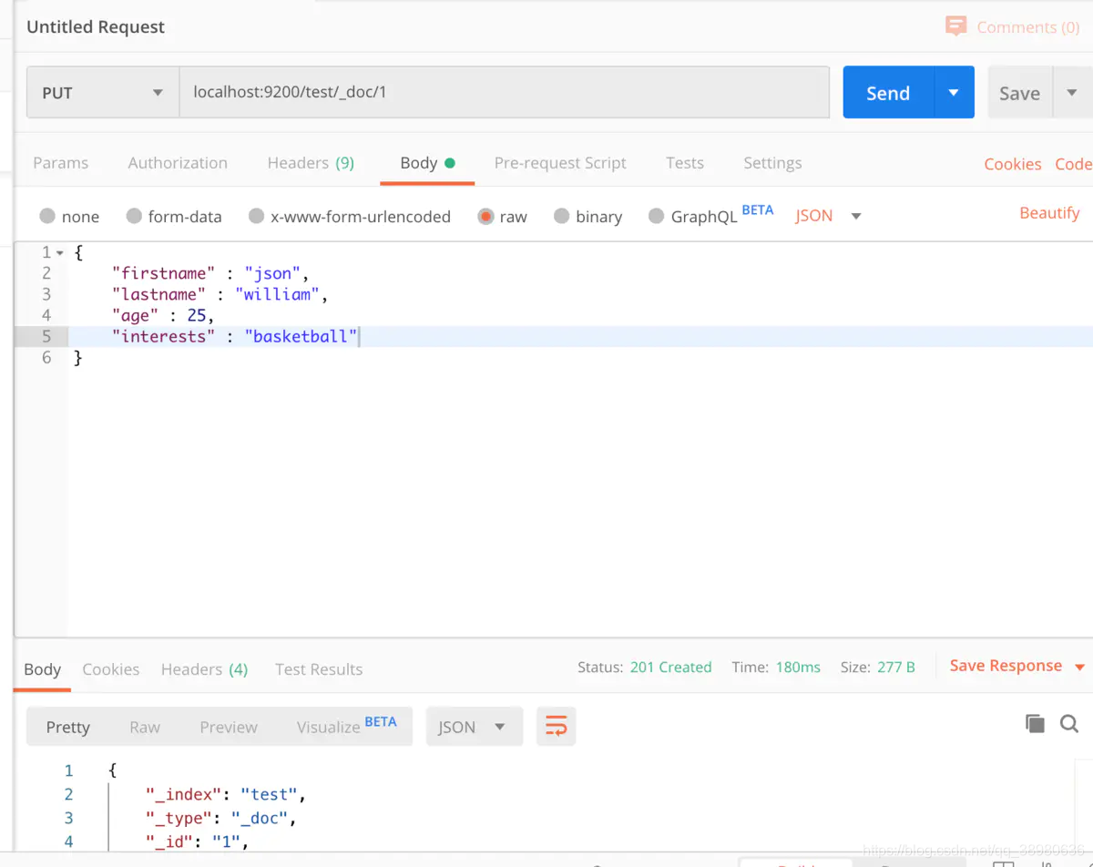 Adding data to test the index: