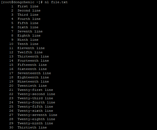 打印内容及其行号