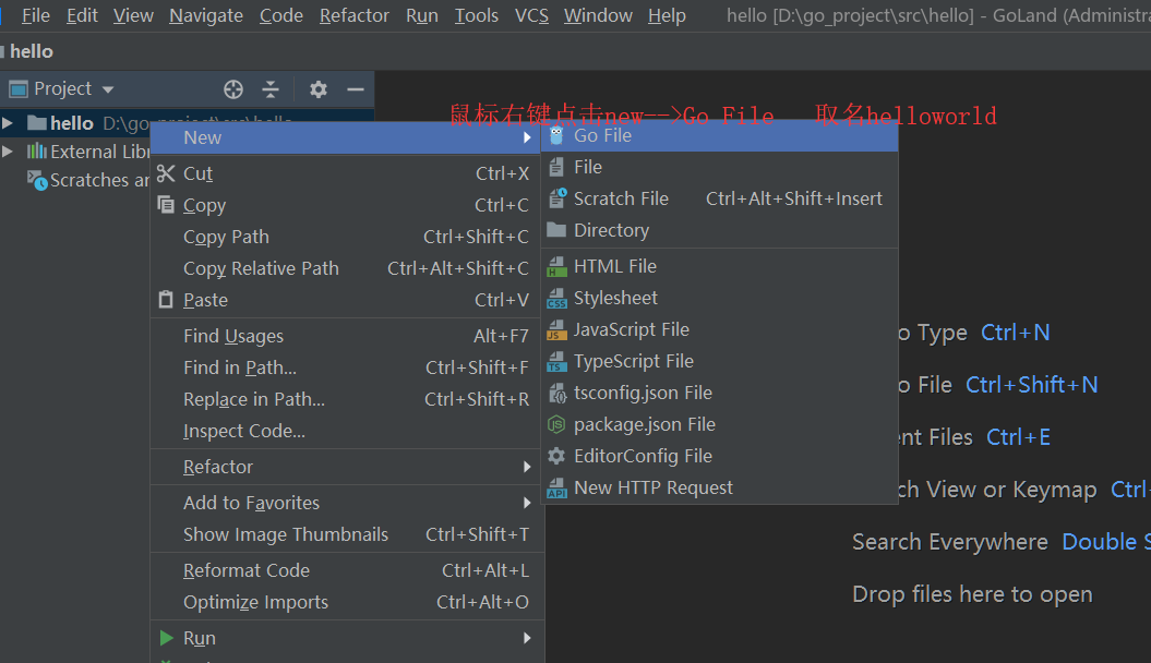 [外链图片转存失败,源站可能有防盗链机制,建议将图片保存下来直接上传(img-O57hOwzI-1579754366175)(/img/goImage/新建helloworld文件.png)]
