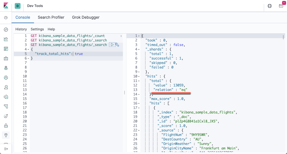 Elasticsearch：使用 count API 来获得所有文档的个数