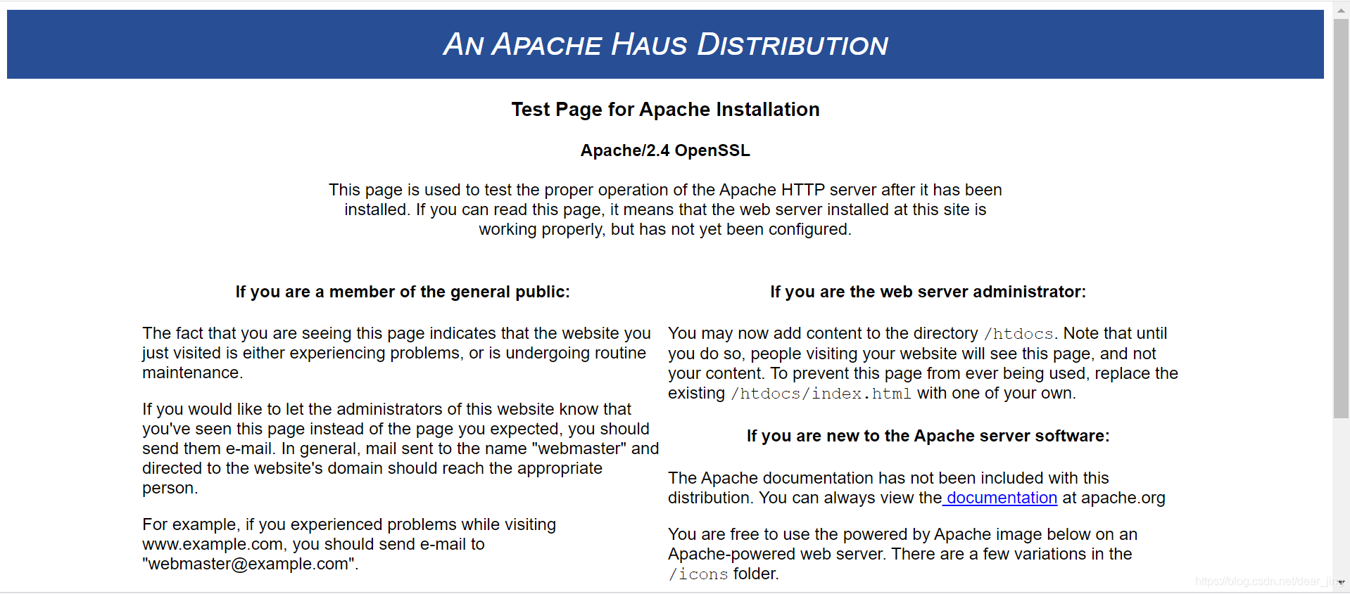 Apache服务运行成功