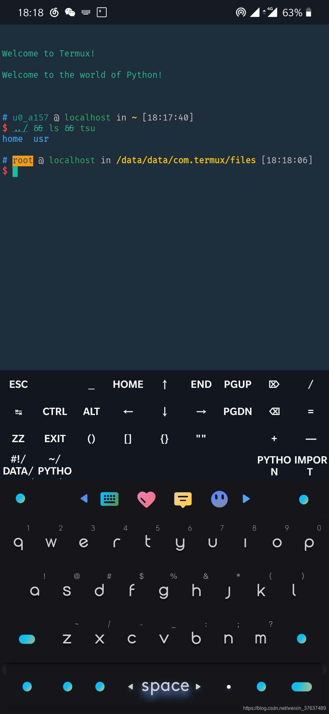 Termux 主题 背景 配色 字体 拓展按键 Python