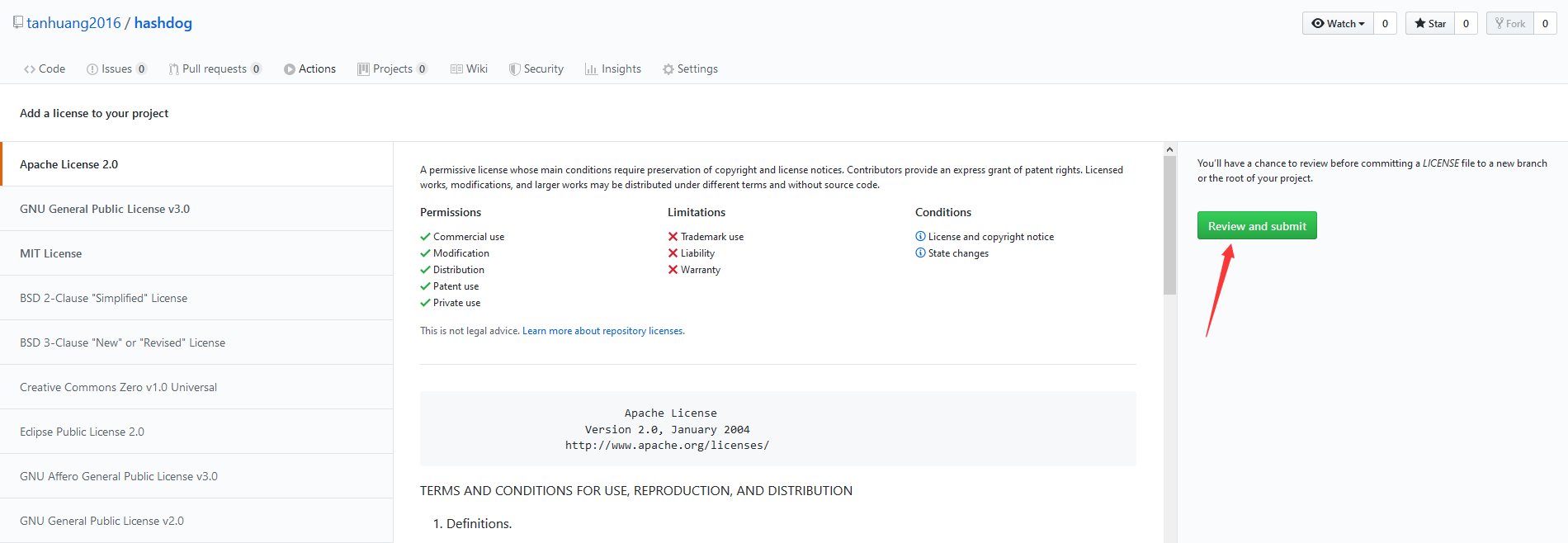 GitHub为项目添加LICENSE协议_git add licenseCSDN博客