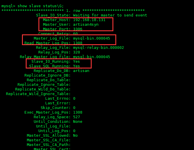 slave_io_running: yes       //io线程正常运行