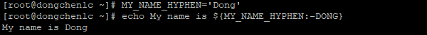 由于 MY_NAME_HYPHEN 变量不为空，打印其值