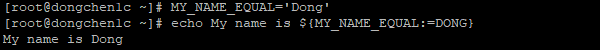 由于 MY_NAME_EQUAL 变量不为空，打印其值