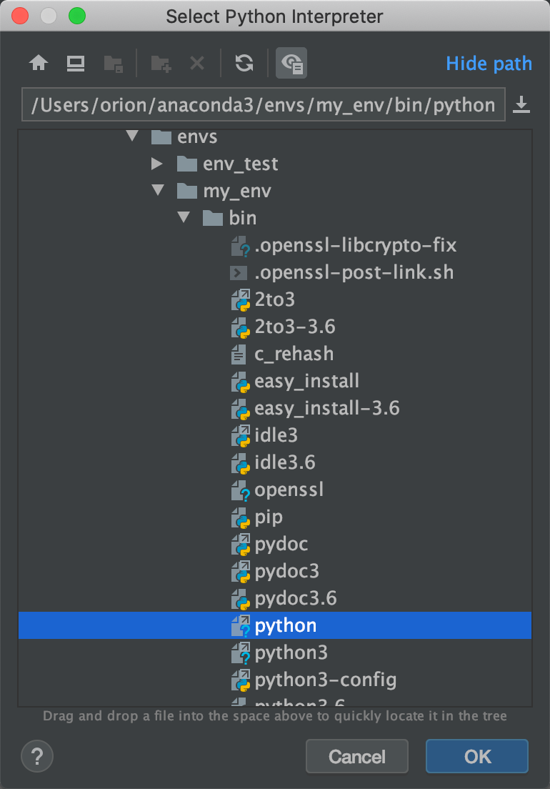 Как создать файл env pycharm