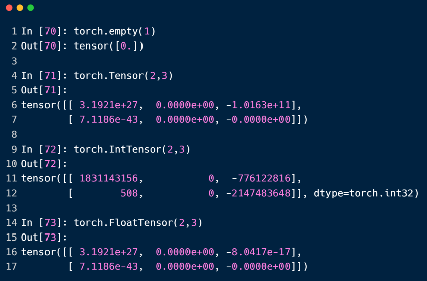 pytorch学习笔记 五 pytorch基础之创建tensor