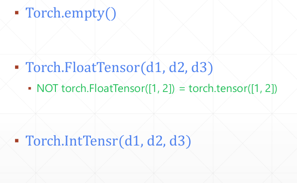 pytorch学习笔记 五 pytorch基础之创建tensor