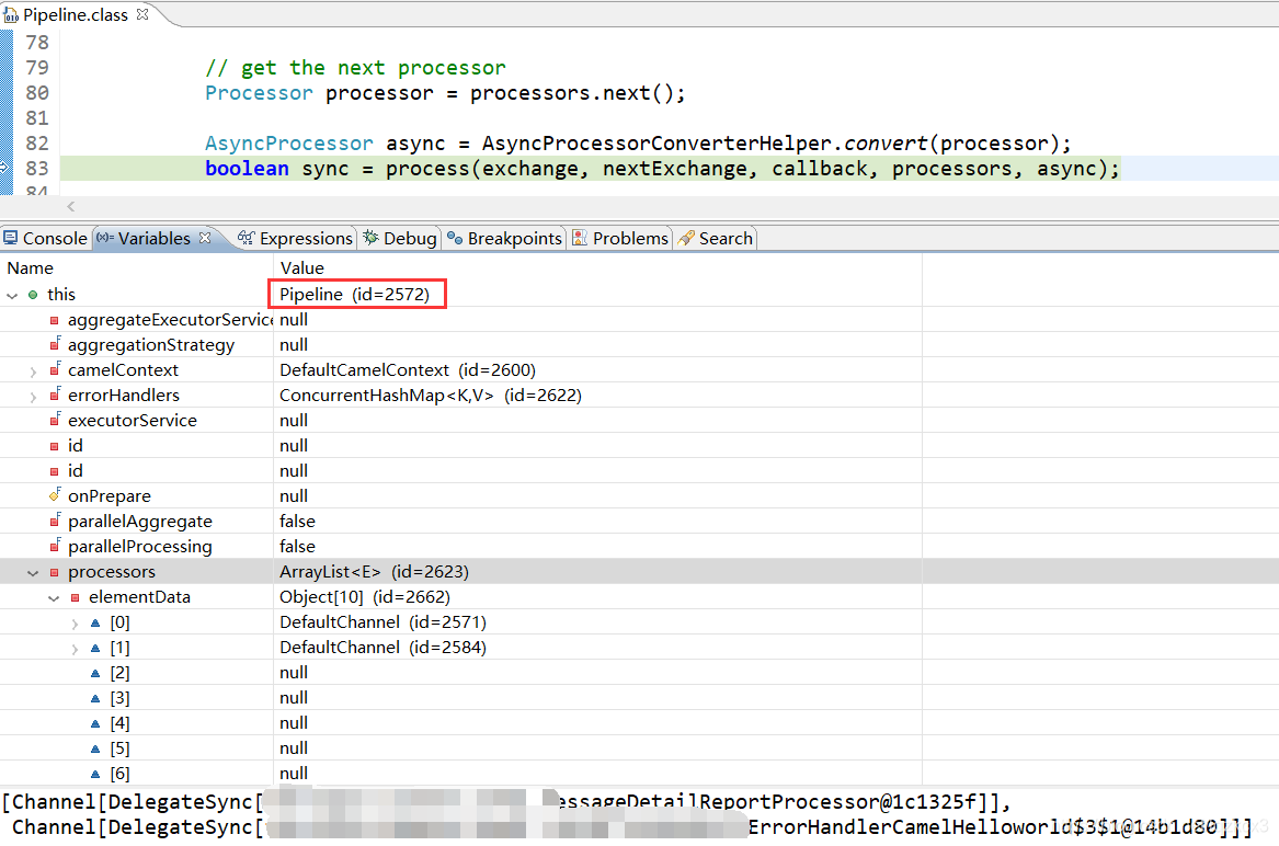 本例中Pipeline实例中填充进的两个DefaultChannel实例-2