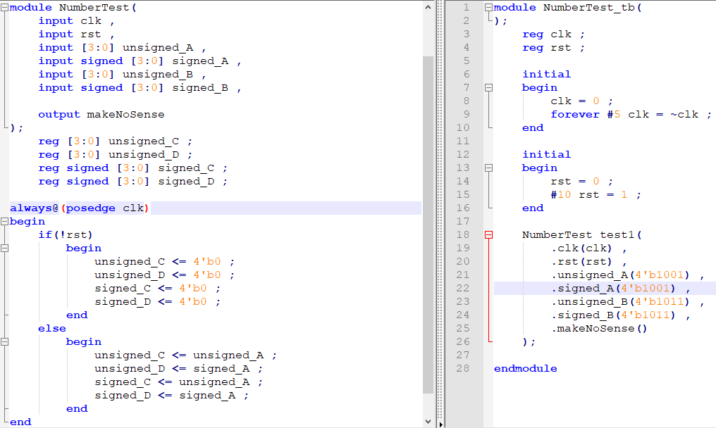 verilog signed to unsigned assignment