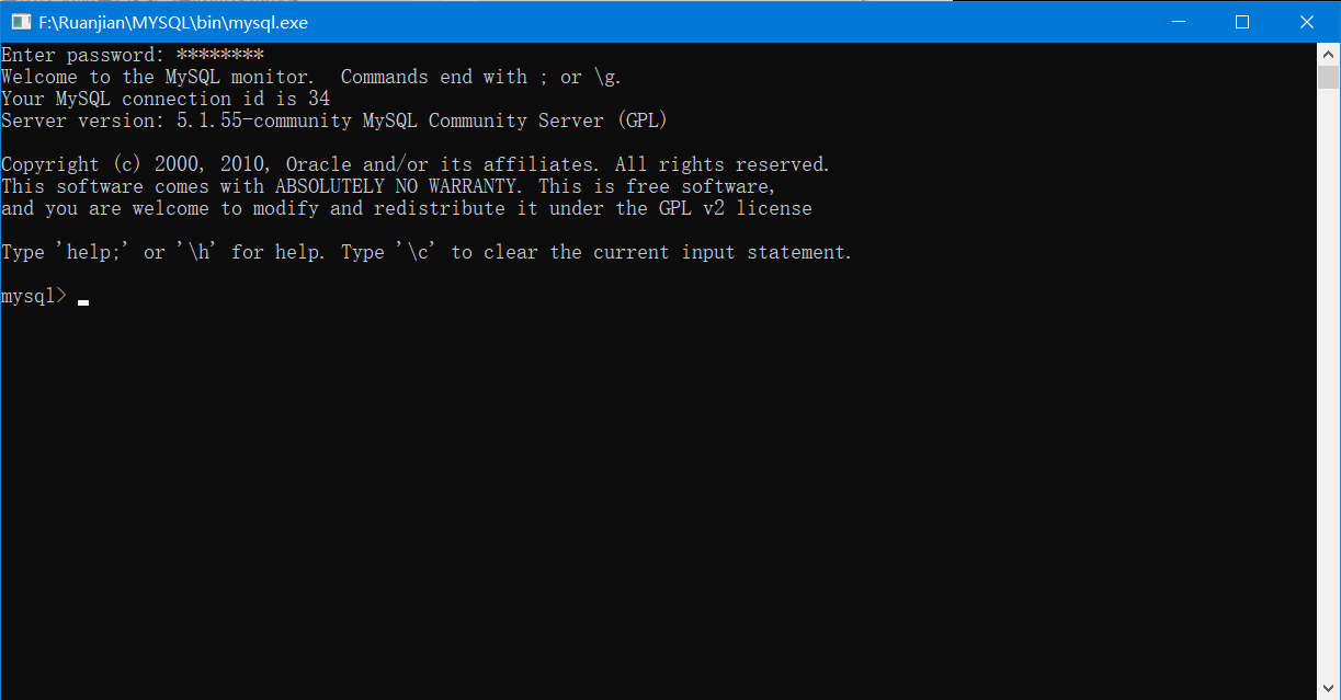 输入基本的sql语句对mysql进行操作