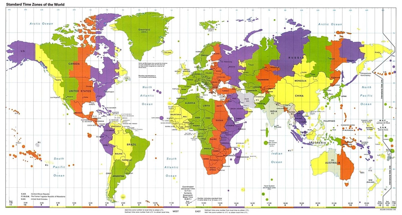 地球24个时区划分图图片