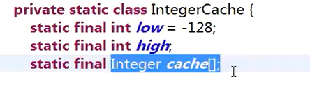 cache数组是IntegerCache类中的私有数据成员