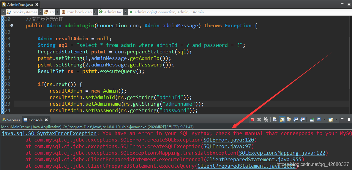 1064 - You have an error in your SQL syntax; check the manual that ...
