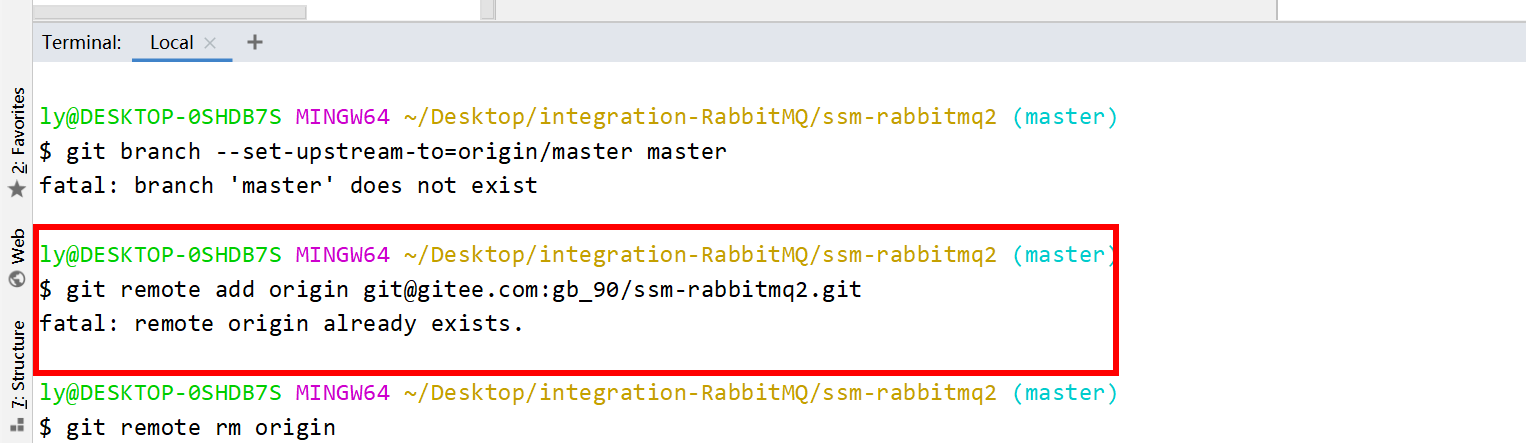 git add remote origin already exists