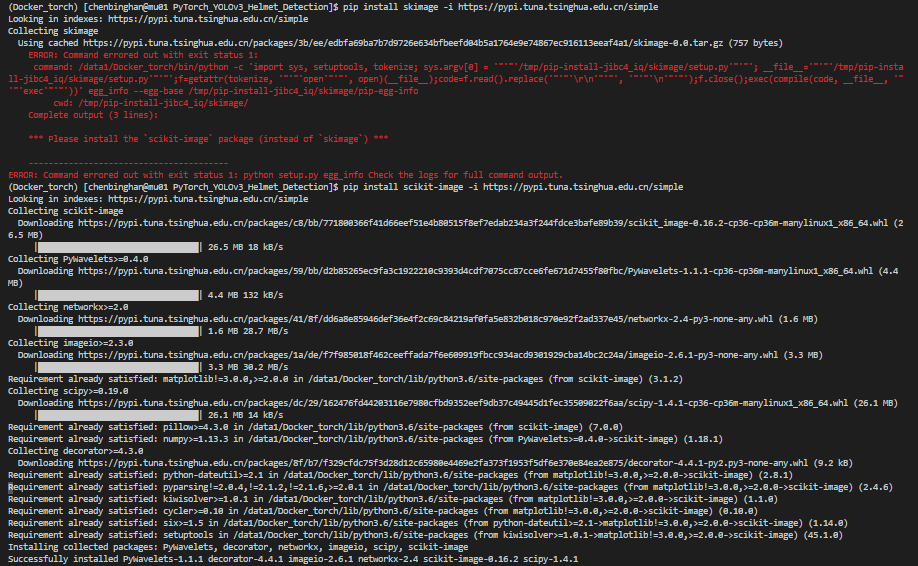 No module named 'cv2'   ;  No module named 'skimage'