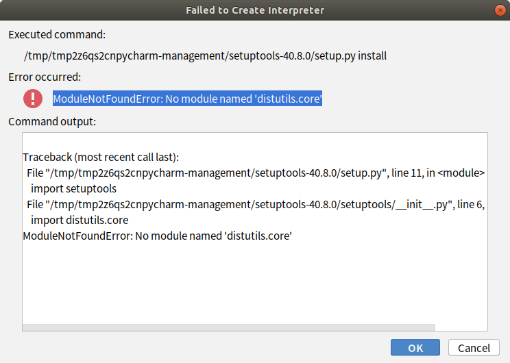 Ubuntu下Pycharm报错Pycharm Modulenotfounderror: No Module Named 'Distutils .Core'_龙舌兰小伙的博客-Csdn博客