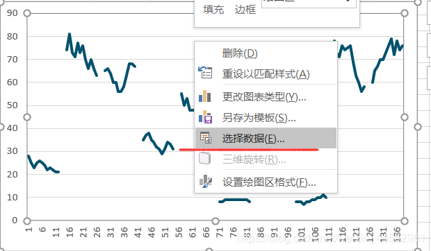 右击选择数据